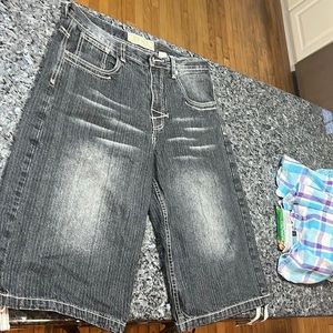 Mens baggy jean shorts